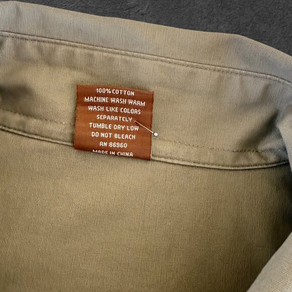 Red Rock Canyon Men's Big & Tall Thick Khaki Tan Cotton Denim Button Down Shirt - Picture 7 of 8